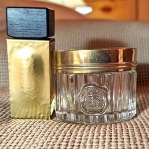 Vintage Giorgio Empty Body Cream Jar & Empty Donna Karan Gold Perfume Bottle